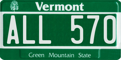 VT license plate ALL570