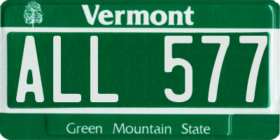 VT license plate ALL577