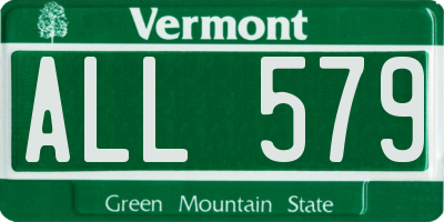 VT license plate ALL579