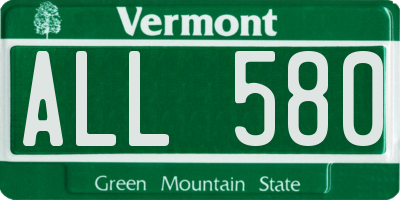 VT license plate ALL580
