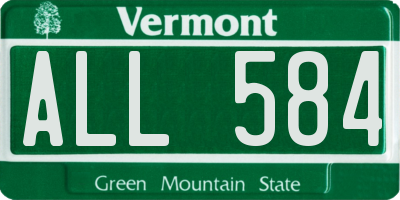VT license plate ALL584
