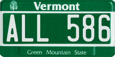 VT license plate ALL586