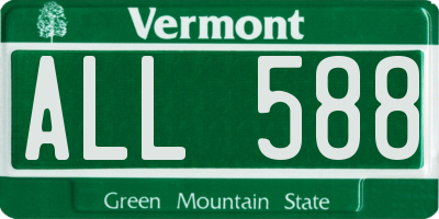 VT license plate ALL588