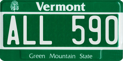 VT license plate ALL590