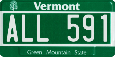 VT license plate ALL591