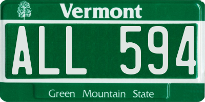VT license plate ALL594