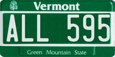 VT license plate ALL595