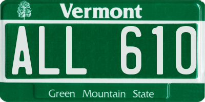 VT license plate ALL610