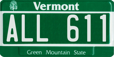 VT license plate ALL611