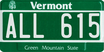 VT license plate ALL615