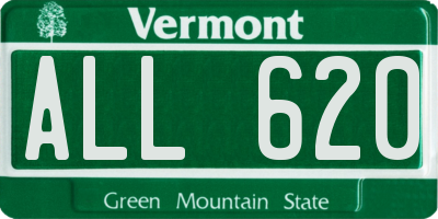 VT license plate ALL620
