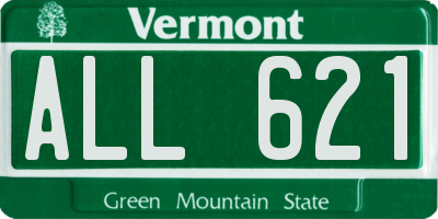 VT license plate ALL621