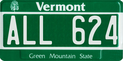 VT license plate ALL624