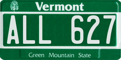 VT license plate ALL627