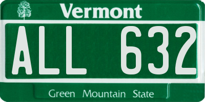 VT license plate ALL632