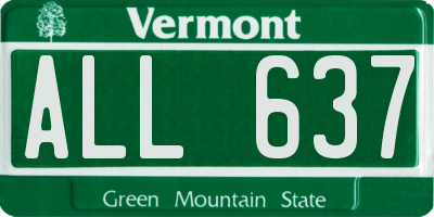 VT license plate ALL637