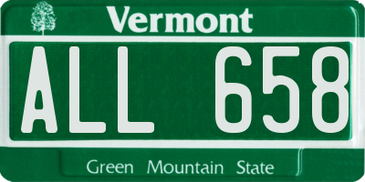 VT license plate ALL658