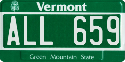 VT license plate ALL659