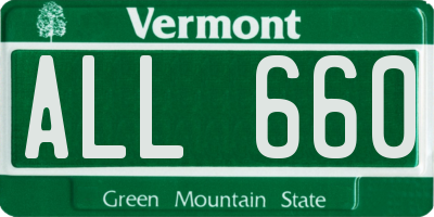VT license plate ALL660