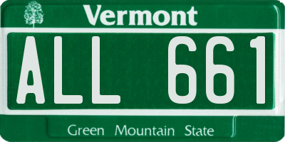VT license plate ALL661