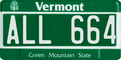 VT license plate ALL664