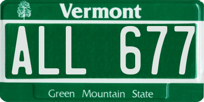 VT license plate ALL677