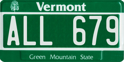 VT license plate ALL679