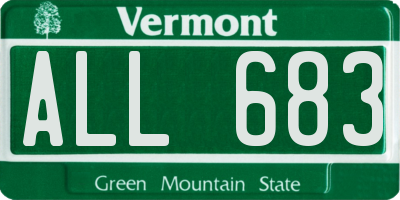 VT license plate ALL683