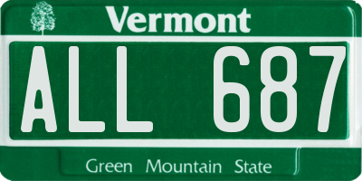 VT license plate ALL687