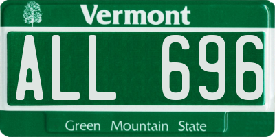 VT license plate ALL696