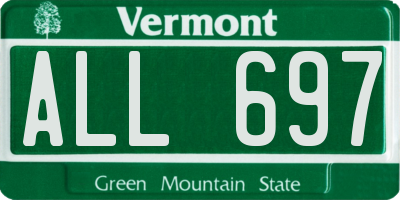 VT license plate ALL697