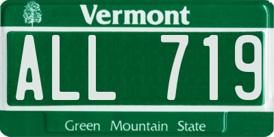 VT license plate ALL719