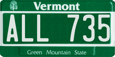 VT license plate ALL735