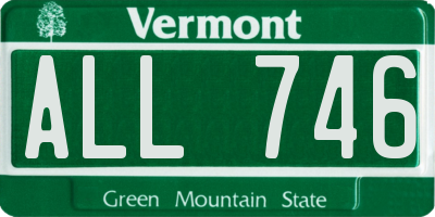 VT license plate ALL746
