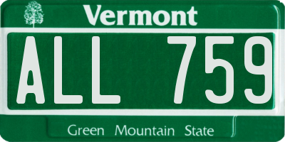 VT license plate ALL759