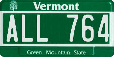 VT license plate ALL764