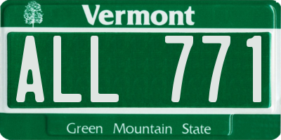 VT license plate ALL771