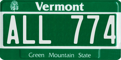VT license plate ALL774