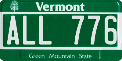 VT license plate ALL776