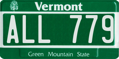 VT license plate ALL779