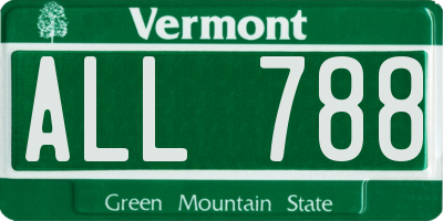 VT license plate ALL788