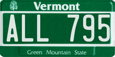 VT license plate ALL795