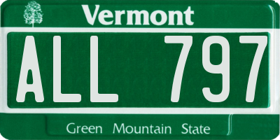 VT license plate ALL797