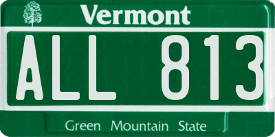 VT license plate ALL813