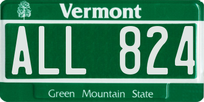 VT license plate ALL824