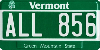 VT license plate ALL856