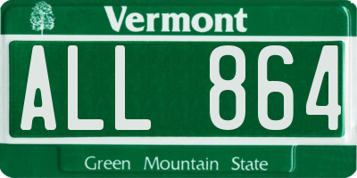 VT license plate ALL864