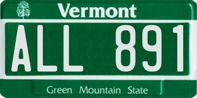 VT license plate ALL891