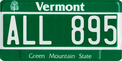 VT license plate ALL895