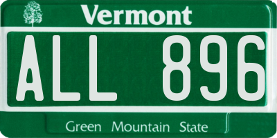 VT license plate ALL896